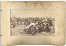 Two Original Sioux Photographs From 1891, Shortly After the Wounded Knee Massacre -- One Photograph Depicts ''Plenty Horses at an Omaha Dance'' at the Pine Ridge Agency